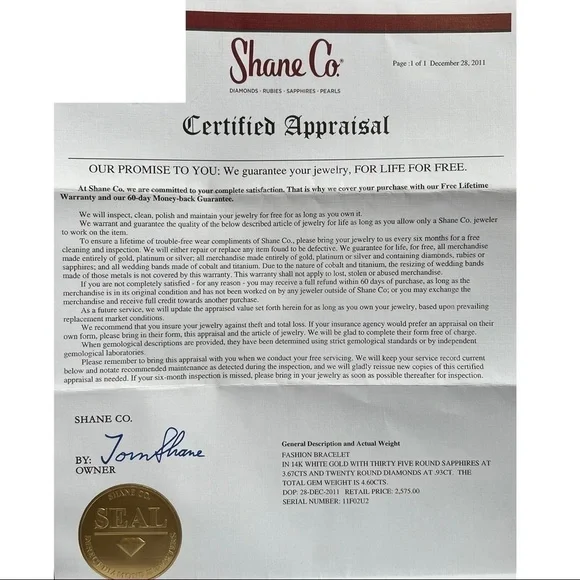 Sapphire and Diamond Tennis Bracelet - Picture 3 of 4